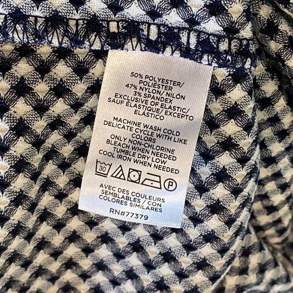 Ann Taylor Scoop Neck Checkered Print Top with Half Sleeves Size XL - Picture 5 of 8